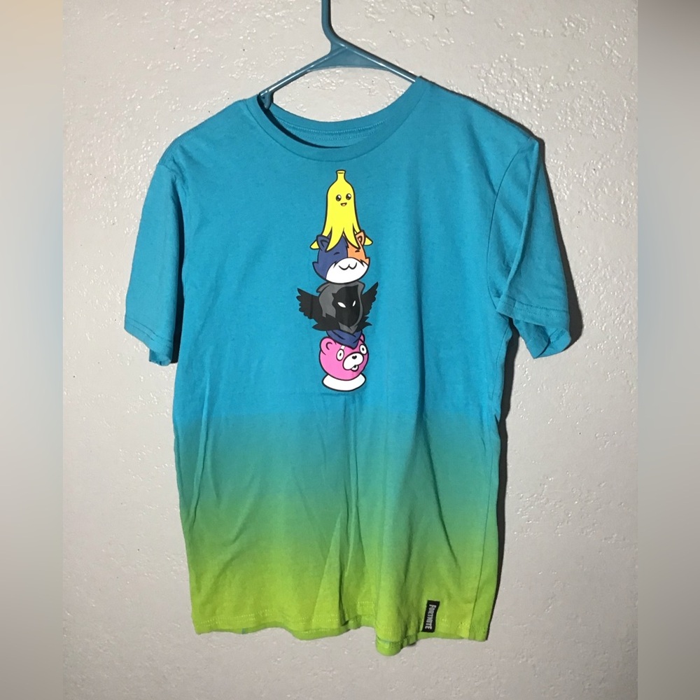 Fortnite Tótem Boy’s Short Sleeve T-Shirt Size 2X (18) Boys Blue And Green